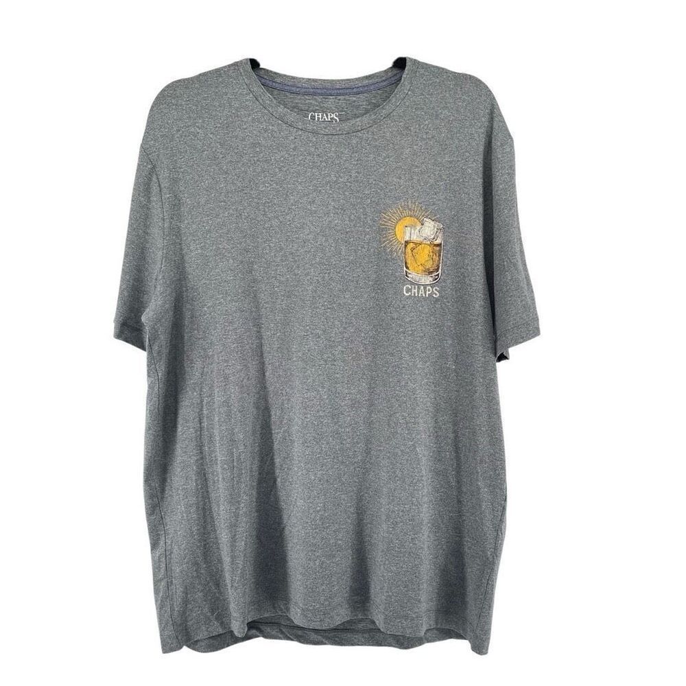 Chaps Men’s Gray Graphic Tee Size Large – Crewneck ‘A Barrel of Sunshine’ Shirt